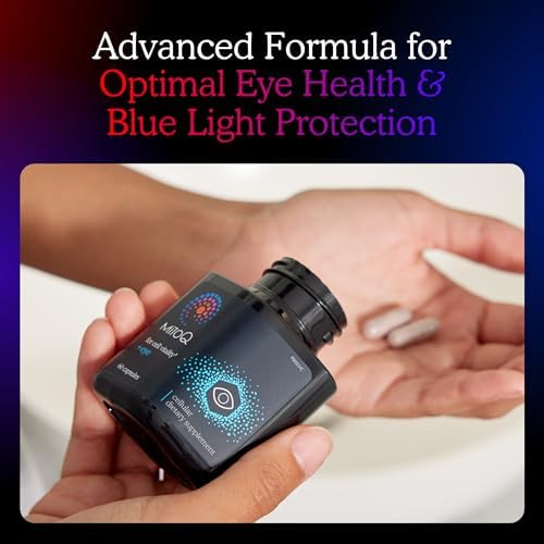 MitoQ +Eye – Eye Health Supplement with Lutein & Zeaxanthin (5:1 Ratio), Bilberry, Maritime Pine Bark, Zinc, Mitoquinol | Supports Macular Health