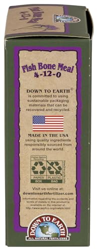 Down To Earth All Natural Fertilizers Organic Fish Bone Meal - 4-12-0, 1 lb | High Phosphorus Plant Food for Buds, Bulbs, Blooms, Flower Beds