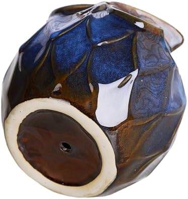 GeLive Blue Owl Ceramic Succulent Planter with Drainage Hole Animal Plant Pot Tabletop Decoration Vase Window Box Indoor Outdoor Decor (Blue)
