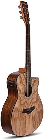 Kadence A06EQ-SC Acoustica 40" Electro Acoustic Guitar | Grand Auditorium Cutaway | AshWood | Built-in Pickup + 2 Band EQ | Includes Bag, Cable, Strap