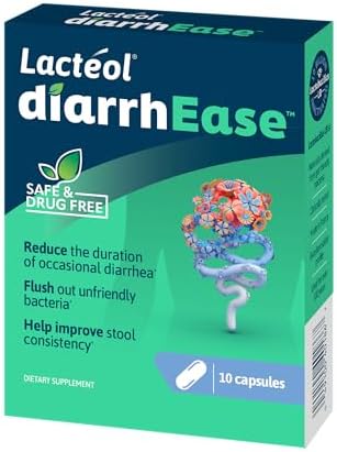 Lactéol diarrhEase Postbiotic, Helps with Occasional Diarrhea, 10 Count | Lactobacillus LB Postbioitic, Drug-Free Helps Restores Gut Microbiota Balance*, Ages 6+, Results Within One Day
