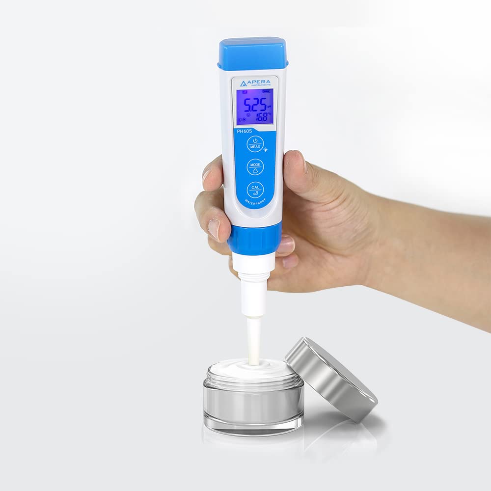 Apera Instruments AI311 Premium Series PH60 Waterproof pH Pocket Tester Kit, Replaceable Probe, ±0.01 pH Accuracy, Lcd display