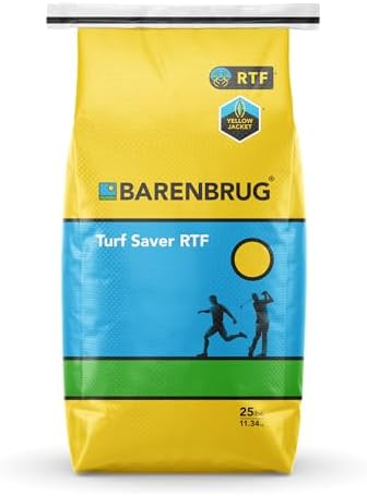 Barenbrug Turf Saver RTF Grass Seed with Yellow Jacket Seed Coating - Less Water Self-Repairing Tall Fescue Turf for Use on Sports Field, Golf Courses