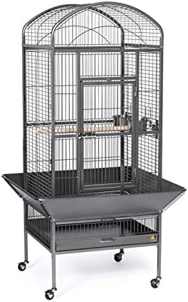 Prevue Pet Products Dometop Bird Cage - Large, Black Hammertone | for Parrots, Conures, Caiques, Small Cockatoos, Big Bird Cage with Wheels