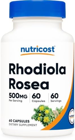 Nutricost Rhodiola Rosea 500mg, 60 Vegetarian Capsules, Gluten-Free | GMO-Free Rhodiola Rosea Supplement