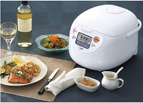 Zojirushi Micom Rice Cooker and Warmer (10-Cup/Cool White) | Fuzzy logic, LCD controls