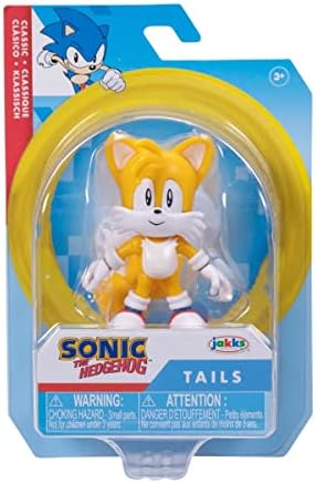 Sonic The Hedgehog 2.5" Classic Tails Action Figure | Sonic The Hedgehog 3 Inch Mini Figure Basic Wave 9 - Tails