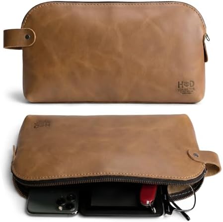 Hide & Drink, Large Rustic All Purpose Utility Bag for Cords & Chargers, Travel Bag, Multi-Purpose Bag, Full Grain Leather