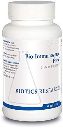 BIOTICS RESEARCH Bio Immunozyme Forte Multivitamin, Echinacea, Cayenne Pepper, Lactobacillus acidophilus, Botanicals, Probiotics, Amino Acids, Organs/Glandulars for Immune System Health 180 Capsules