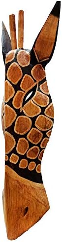 Stoneage Arts Giraffe Zebra Face Mask Wall Hanging Décor Hand Painted Patterns African Safari Decorative Accent A Contemporary Variation An Awesome