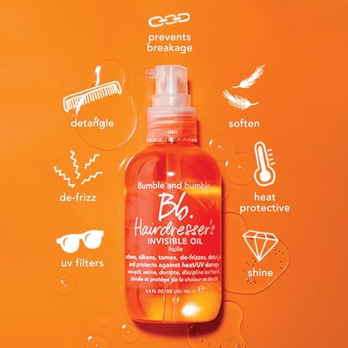 Bumble and bumble. Hairdresser's Invisible Oil Frizz-Reducing Hair Oil | Heat Protection, Frizz Control + Shine | Curly, Wavy, Straight | With Grapeseed, Coconut + Argan Oils