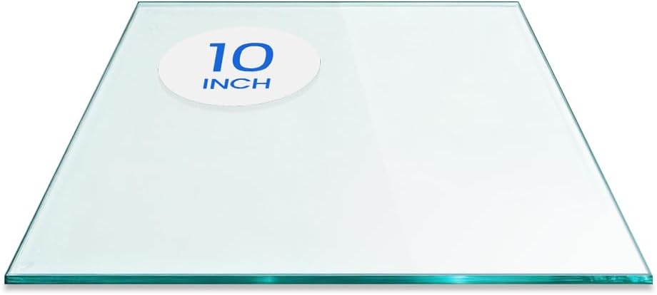 16 inch Square Glass Table Top - Tempered - 1/2" Thick Glass Surface, Safe Beveled Edge, Eased Corners, Multipurpose for Dining Table, Patio, Coffee and End Table