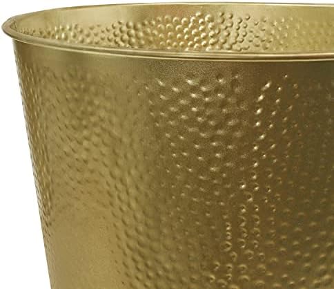 Blue Donuts Wastebasket for Bedroom, Bathroom, Trash Can 6 Liters, Bronze, Stainless Steel