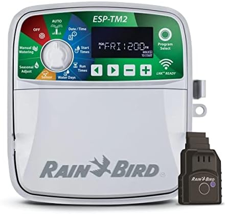 Rain-Bird ESP-TM2 Indoor Outdoor Irrigation WiFi Zone Controller Timer Box and Link Lnk WiFi Mobile Wireless Smartphone Upgrade Module Sprinkler