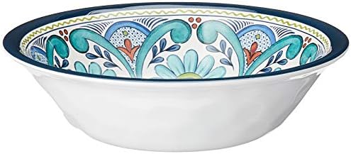 Talavera Melamine 12-Piece Dinnerware Set – Multicolored Plates and Bowls for 4, Spanish Tile-Inspired, Durable, Lightweight, Shatterproof