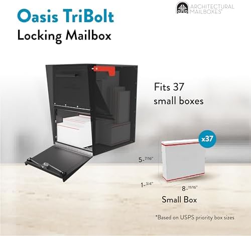 Architectural Mailboxes Oasis TriBolt Locking Post Mount Mailbox, Black