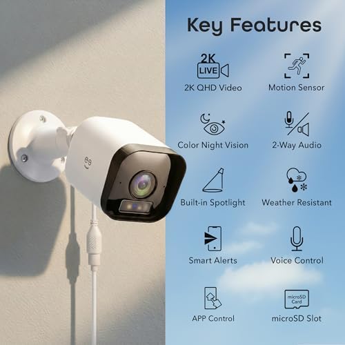 Geeni Hawk 3 4MP Smart Outdoor Security Camera – 2K Ultra HD WiFi Surveillance Camera with Color Night Vision, 30m Long Range, 2-Way Audio, Motion Detection & IP65 Weatherproof