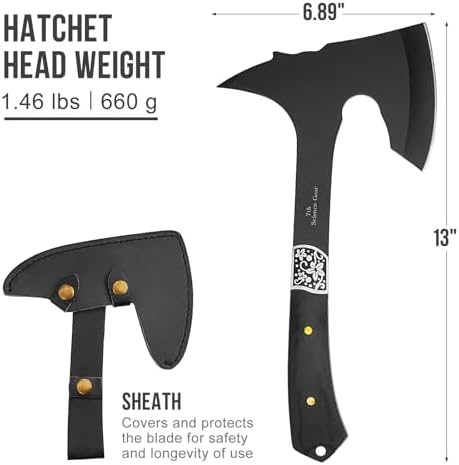 Camping Axe - Camping Hatchet with Sheath -Survival Throwing Axe - Survival Hatchets for Camping and Chopping Wood - Tactical and Survival Hatchet