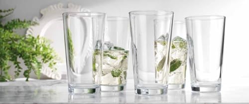 Home Essentials Drinking Glass Set - 10 Highball Glass Cups, 16 Oz. Basic Water Glasses, Beer, Juice, Cocktails, Wine, Iced Tea