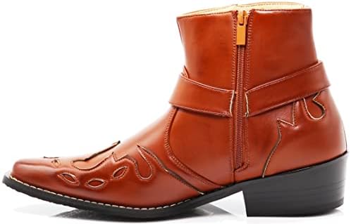 Enzo Romeo WT11 Men's Western Cowboy Motorcycle Ankle Boots