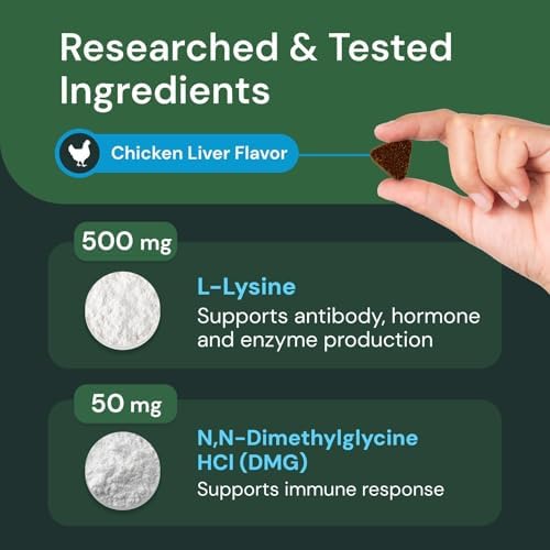VETRISCIENCE Extra Strength Lysine Immunity Health Chews - Immunity Supplement for Cats of All Ages - Supports Immune Function