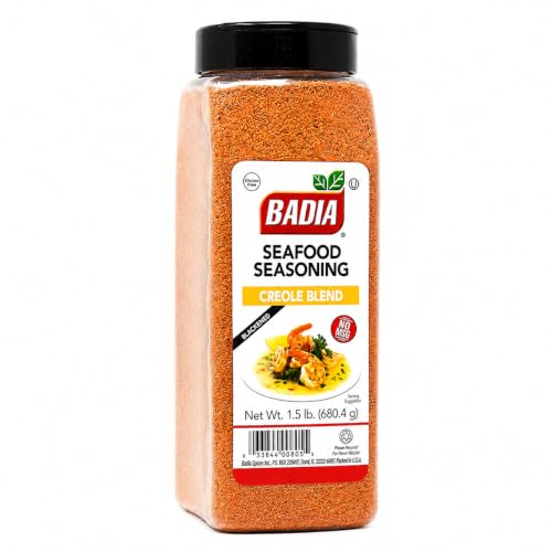 Badia Blackened Seafood Seasoning, 1.5 lb – Creole Spice Blend | Bold Creole-inspired seasoning for blackened seafood, fish, shrimp, meats, grilling, pan-searing, and Southern-style recipes