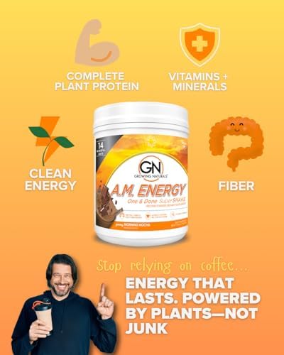 Growing Naturals Organic Rice Protein Powder - 15g Plant Protein, 2.8G BCAA - Low-Carb, Low-Sugar, Non-GMO - Vanilla Blast, 2 Pound (Pack of 1)