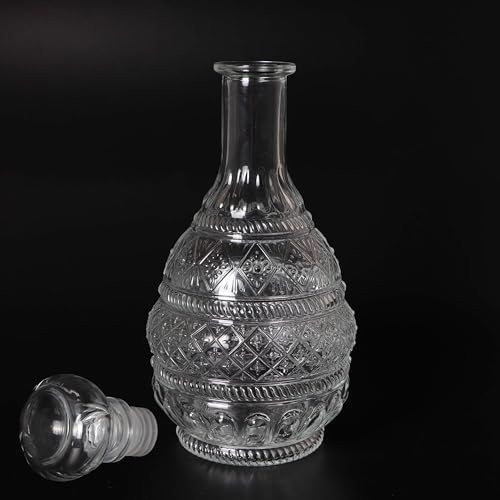 MDLUU Liquor Decanter, Glass Spirits Decanter with Airtight Stopper, Whiskey Vodka Bourbon Decanter Bottle for Gift, Home, Bar, Party Decor