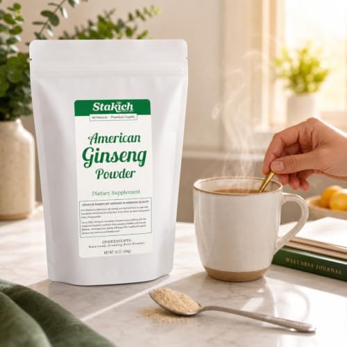 Stakich American Ginseng Root Powder - 100% Pure Root Powder - 1 lb
