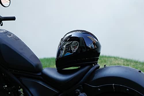 TCMT Adult Full Face Street Dirt Bike ATV Off-Road Motorcycle Helmet DOT | Washable Inner Liner, Optimized Airflow Vents, Gloss Black