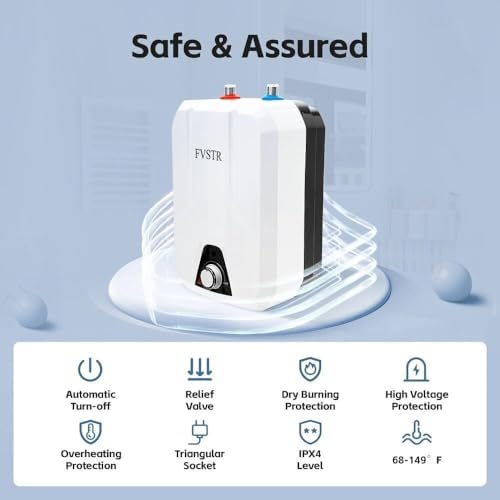 110V-120V 1.5Kw Small Under Sink Tank, 2.16 Gallon Thermal Storage Water Heater, Mini Tankless, Under Sink