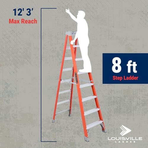 Louisville Ladder 2-Foot Fiberglass Step Stool Industrial, 300-Pound Load Capacity, Type IA, FS1502