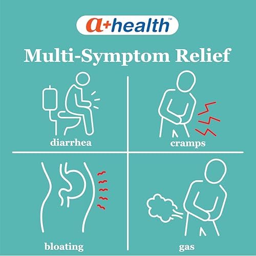 A+Health Anti-Diarrheal Anti-Gas Loperamide Simethicone Caplets 24 Count