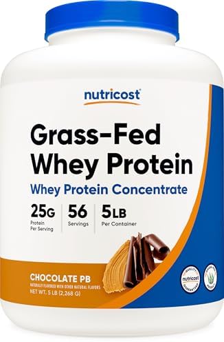 Nutricost Grass-Fed Whey Protein Concentrate (Unflavored) 2LBS | Undenatured, GMO-Free, Gluten Free, Natural Flavors