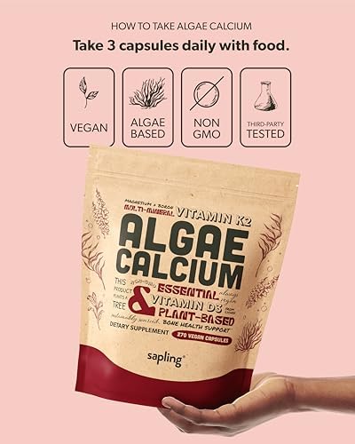 sapling Calcium Supplement - Whole Food with Vitamin K2 & D3, Magnesium, Zinc, Boron
