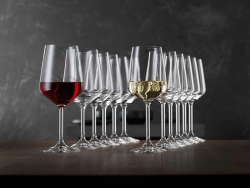 Spiegelau Style Crystal White Wine Glasses Gift Set, Elegant Stemmed Wine Glasses, Stylish Glassware for Dinner Party, Home Bar, Wedding Gifts, Birthday Gifts, Hosting Essentials, 15.5 oz, Set of 4