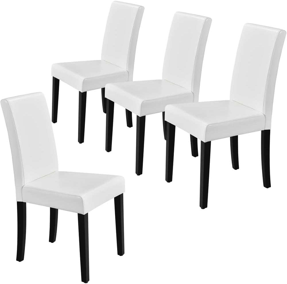 Yaheetech Dining Chairs Set of 4 Upholstered Kitchen Chairs Black