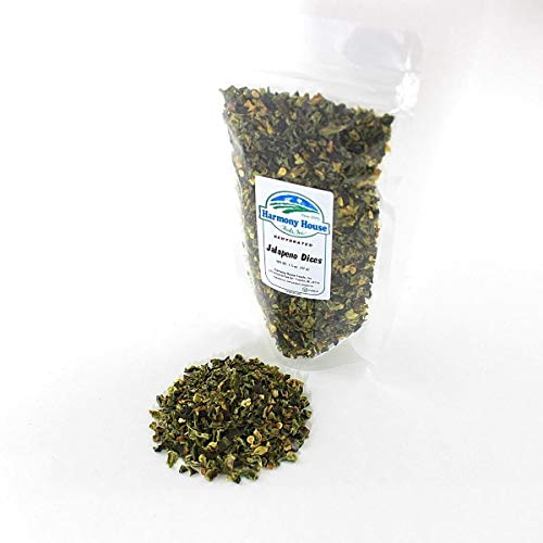 Harmony House Dried Jalapeno Peppers – Dehydrated Peppers For Cooking, Camping, Emergency Supply and More, 6 oz, Quart Jar