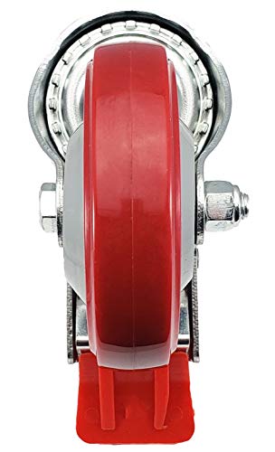 4" NSF Certified Total Locking Caster Wheels (Set of 4) for Stainless Steel Kitchen Prep Tables – Commercial Grade, Fits 1-1/2" ID Tubing