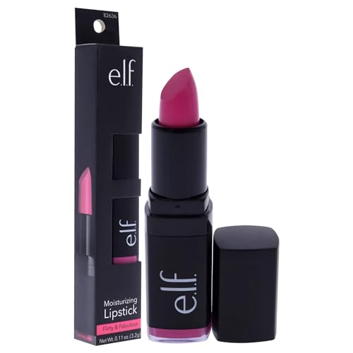 e.l.f. Cosmetics Moisturizing Lipstick, Provides Vibrant Color and Luminous Shine, Flirty and Fabulous