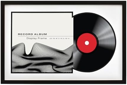MCS Single Matted Record Album Frame, 15x15, Black