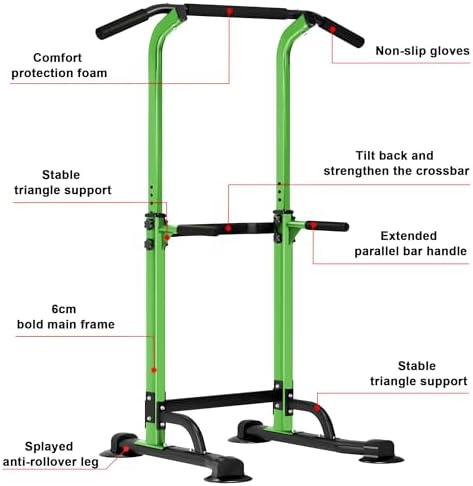 SogesHome Multi-Function Power Tower Pull Up Bar Dip Station for Home Gym