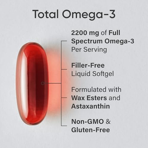 Sports Research® Total Omega-3 Fish Oil 2200mg w/Astaxanthin, 120 Count