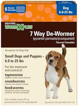 WORM X PLUS 7 Way De-Wormer Chewables for Dogs - Tablets for Small Dogs & Puppies (6-25 lbs) (pyrantel pamoate/praziquantel)