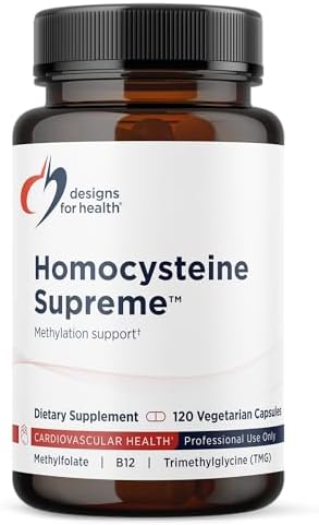 Designs for Health Homocysteine Supreme - Methylated B Vitamins with Riboflavin, B6, B12, Folate, L-Serine & TMG for Brain Support & Heart Health - Methylated Multivitamin (60 Capsules)