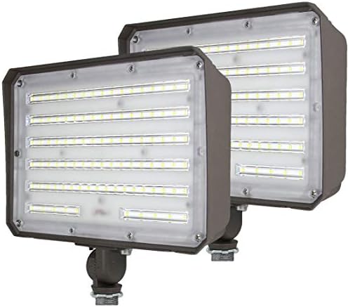 DAKASON 2 Pack 100W LED Flood Light Outdoor, Dusk-to-Dawn Photocell Adjustable Knuckle Mount, 13000LM 5000K Replaces 350W HPS/MH 100-277Vac