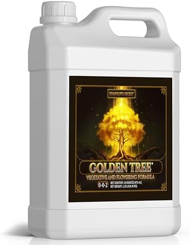 Humboldts Secret Golden Tree Liquid Plant Food | Enhances Growth Indoors or Outdoors | All-in-One Plant Nutrients for Vegetables, Trees, Flowers, Fruits, Roses, Lawns, Tomatoes | 16 Ounce