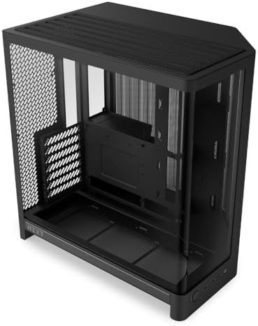 NZXT H6 - Compact Dual-Chamber ATX PC Case - White | Dual-chamber ATX case supporting up to 10 120mm fans and 360mm radiators, with back-connect motherboard compatibility.