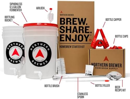Northern Brewer - Brew. Share. Enjoy. HomeBrewing Starter Set, Equipment and Recipe for 5 Gallon Batches (Hank's Hefeweizen)
