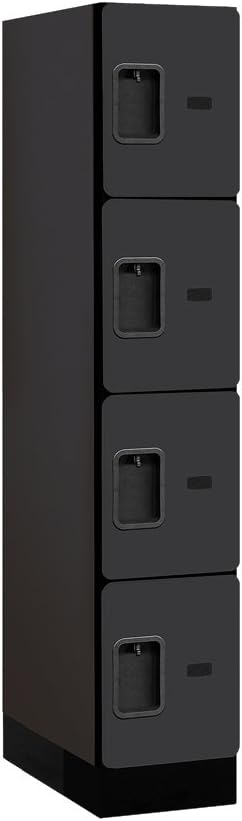 Salsbury Industries Four Tier Designer Wood Locker, Mahogany, 6' 3" x 18"